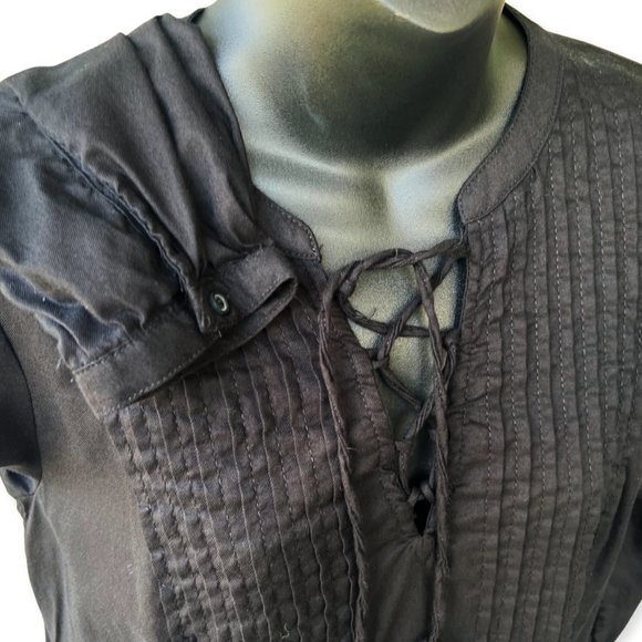 🌸 4/$50🌸 Black Lace-Up Tunic with Pleating Details - Picture 6 of 10